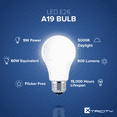 thumbnail image 4 of Xtricity A19 LED Light Bulb, 9W (60W Eqv), E26 Base, 5000K, Non-Dimmable, UL Listed (6 Pack), 4 of 6