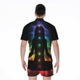 thumbnail image 2 of Seven Chakras Aura Short Sleeve Men'S Rompers, Chakra Casual Summer Jumpsuits Outfit, 2 of 4
