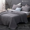 thumbnail image 1 of KASENTEX Quilt-Coverlet-Bedspread-Blanket-Set + Two Shams, Ultra Soft, Machine Washable, Lightweight, All-Season, Nostalgic Design - Solid Color (Twin + 2 Shams, Grey), 1 of 31