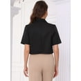 thumbnail image 3 of DARING DIVA Women's Casual Work Cropped Blazer Short Sleeve Suit XS Black, 3 of 6