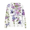 thumbnail image 5 of T-shirts à Manches Longues pour Femmes à Col Rond Imprimé Floral Tunique Blouse Décontractée Douce, 5 of 5