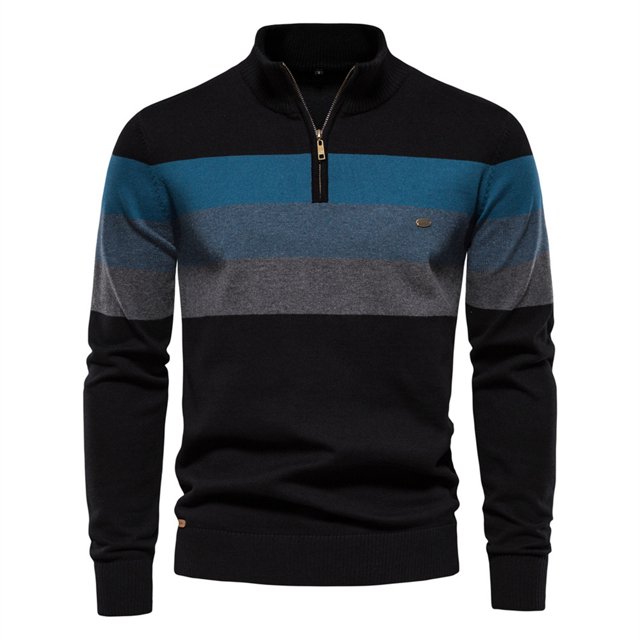 Gibobby Suéter cuello redondo hombre Suéter de cachemira sin costuras para hombre, suéter de lana de punto casual(Negro,Mediana)