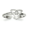 Beautiful Sterling Silver CZ Polished Trinity Toe Ring