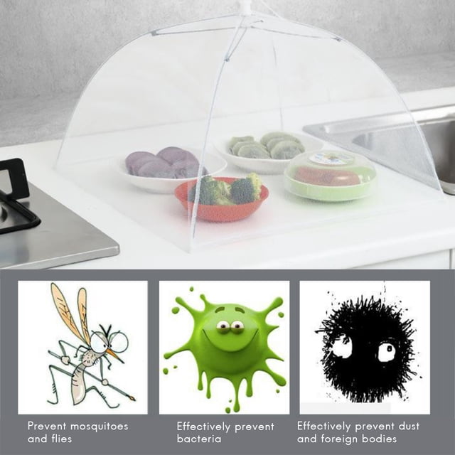 Cubierta de malla plegable para alimentos, cubierta de malla plegable para alimentos, carpa plegable, red tipo domo, paraguas, cubierta para alimentos para picnic, resultados impresionantes