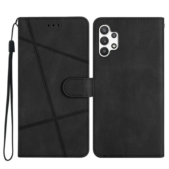 Allytech Case for Samsung Galaxy A13 LTE 4G Case(NOT for 5G), Premium PU Leather Shockproof Silicone Bumper Slim Phone Cover with Hand Strap for Galaxy A13 4G 6.5 inch 2022, Black