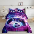 thumbnail image 2 of Castle Fairy Cyberpunk Gamepads Queen Comforter Set,Futuristic Cubes Bedding Comforter Set, 2 of 6
