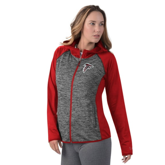 Women's-MSX by Michael Strahan Red Atlanta Falcons Leslie Space Dyed Raglan Full-Zip Jacket