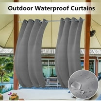 TOPCHANCES 4 Panels Blackout Curtains Patio Waterproof Outdoor Curtains, Thermal Insulated Top & Bottom Grommet Indoor/Outdoor Drapes Privacy, W52in x L108in