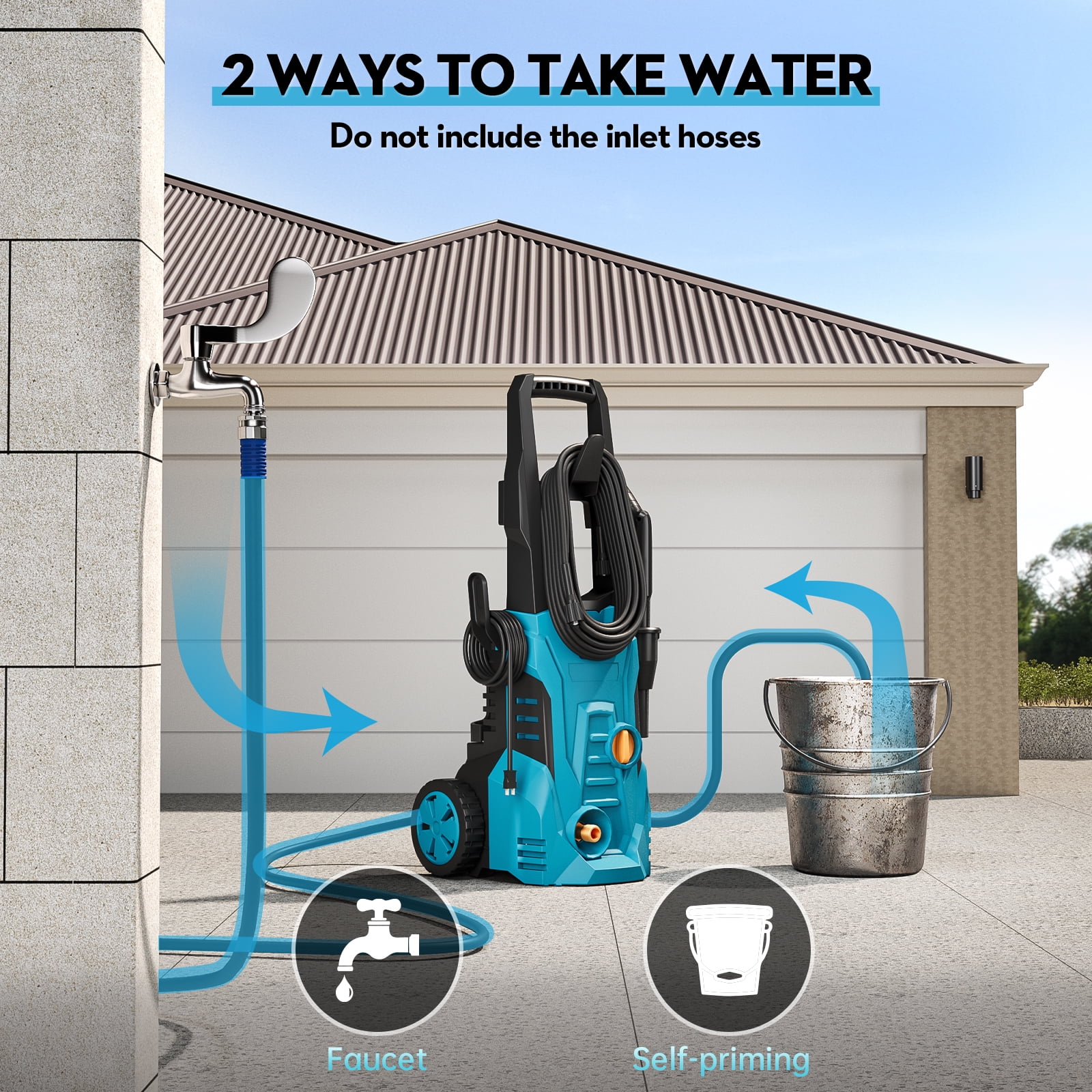 Gardguard Electric Pressure Washer 3800 Psi Power Washers Electric 1.76 GPM with 50FT Hose for Cleaning Cars, Driveways, Patios