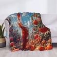 thumbnail image 4 of Throw Blanket for Couch Sofa and Bed, Tomato Field Bottle Soft Plush Throw Blanket, Fuzzy Cuteness Comfy Warm Washable Flannel Blanket Throws for All Season, 4 of 8