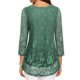 thumbnail image 3 of Pntutb Mujer Casual Estampado Suelto Tres Cuartos Manga Cuello Redondo tops Pntutb Pntutb-3934, 3 of 5
