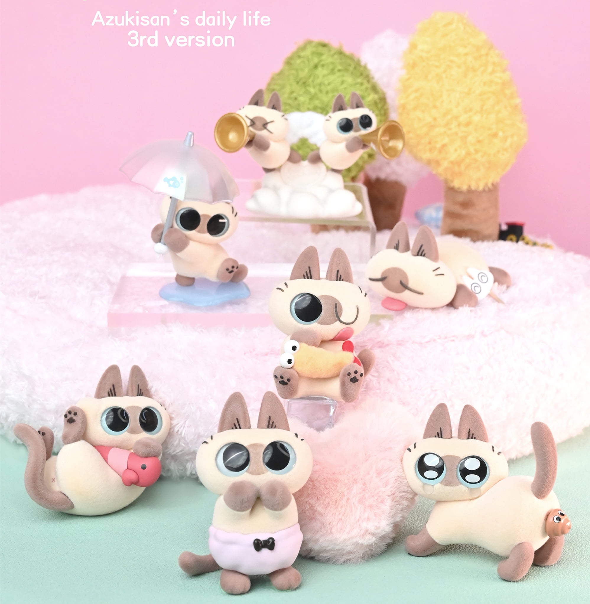 Nobeko Azukican Azukisan Cat Daily Life Series3 Blind Box Figures 6PCs Random Art Cute Collectibles Birthday Gift