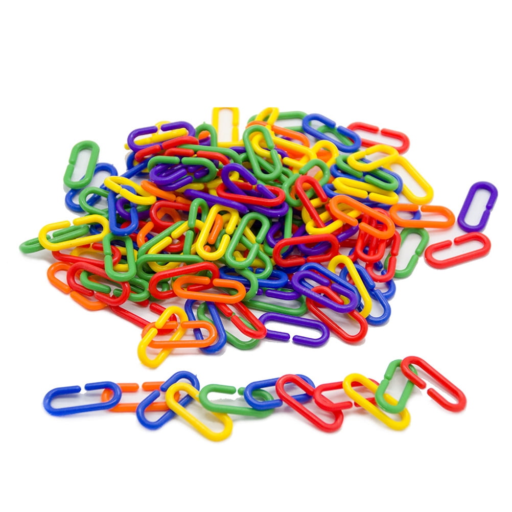 Plastic Toy lot 500 Geometric Shape Ring Chain link Kid Preschool Pretend Play 