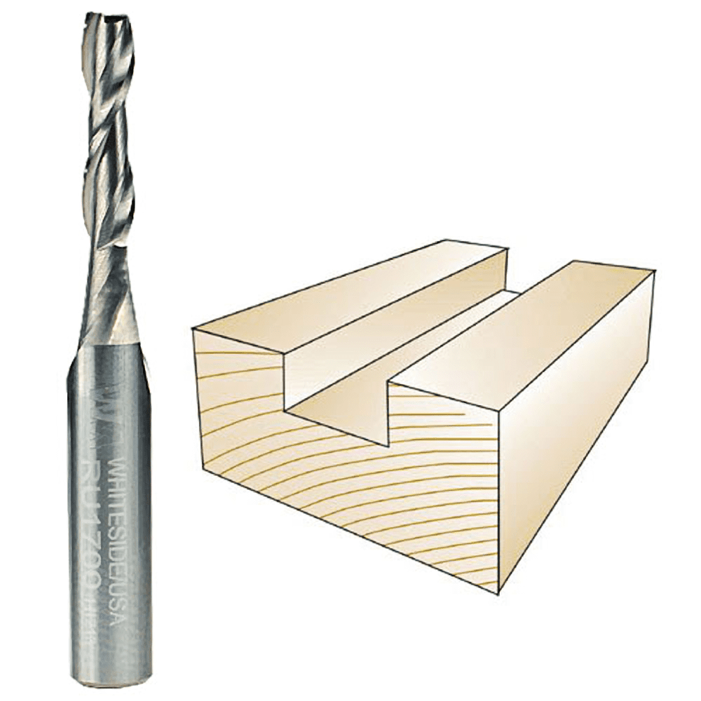 Whiteside Router Bits RU1700 Standard Spiral Bit with Up Cut Solid Carbide 5/32-Inch Cutting Diameter and 5/8-Inch Cutting Length 
