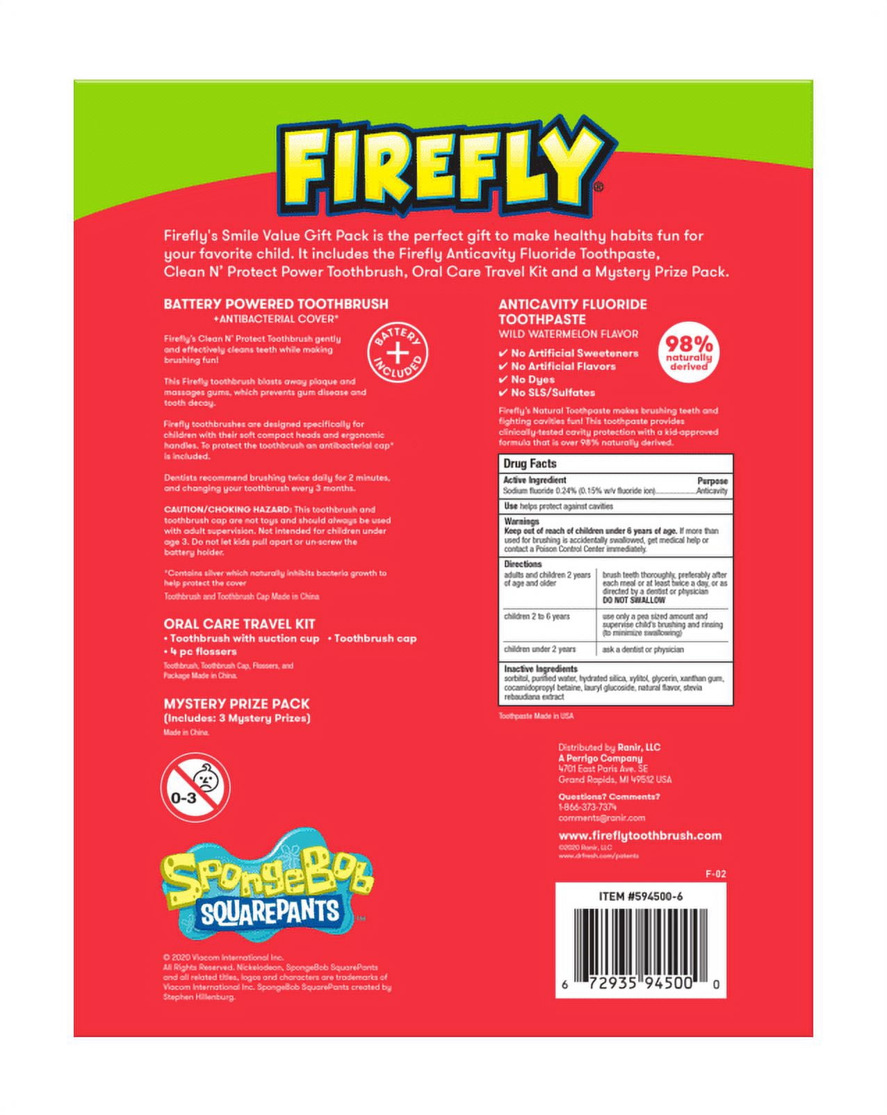 Firefly SpongeBob SquarePants Limited Edition Smile Value Pack