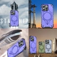 thumbnail image 6 of Allytechgroup Case for iPhone 15 Pro, [Compatible with Magsafe] Wireless Charging Shell with Magnetic Card Pockets [Military Grade Drop Protection] Rugged Hard Back & Shockproof TPU Cover, Purple, 6 of 12