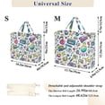 thumbnail image 2 of FORMRS Womens Corduroy Tote Bag Crossbody Shoulder Handbag with Pocket, Blue Doodle Pattern, 2 of 7