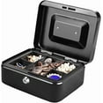 thumbnail image 4 of Locking Medium Steel Cash Box with Money Tray Lock Box, 4 of 9