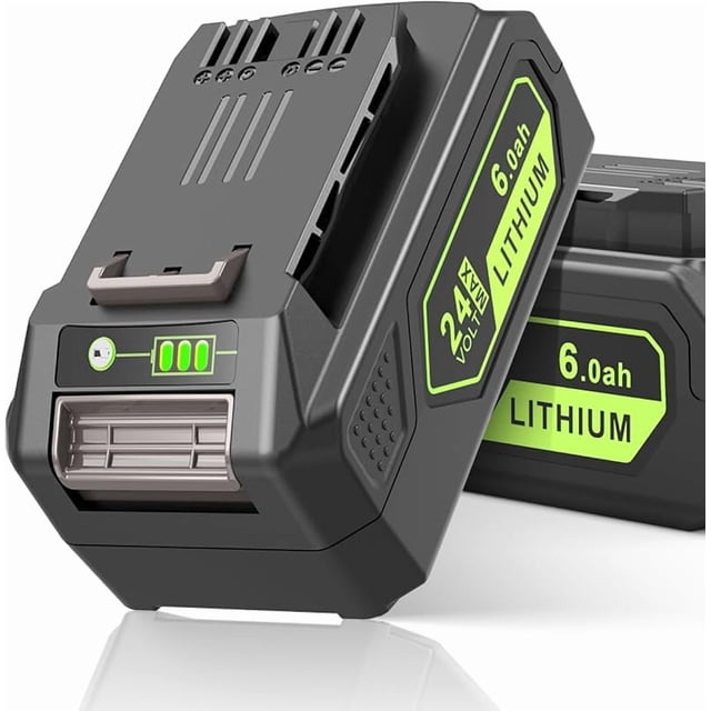2 Pack 24V 6.0Ah Replacement Battery for Green-works 24 Volt Battery Lithium Lawn Mower 29842 29852 29322 LB24A020 Compatible with Green+works 24V Cordless Tools
