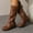 Brown, variant on Women's Knee High Riding Boots Buckle Zipper Tall Boots Comfortable Chunky Low Heels Boots Knee High Boots Wide Widths Calf Boots