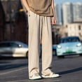 thumbnail image 3 of kpoplk Men's Casual Cotton Linen Drawstring Pants Breathable Summer Beach Pants(Beige,3XL), 3 of 7