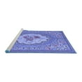 thumbnail image 2 of Ahgly Company Machine Washable Indoor Square Medallion Blue French Area Rugs, 5' Square, 2 of 4