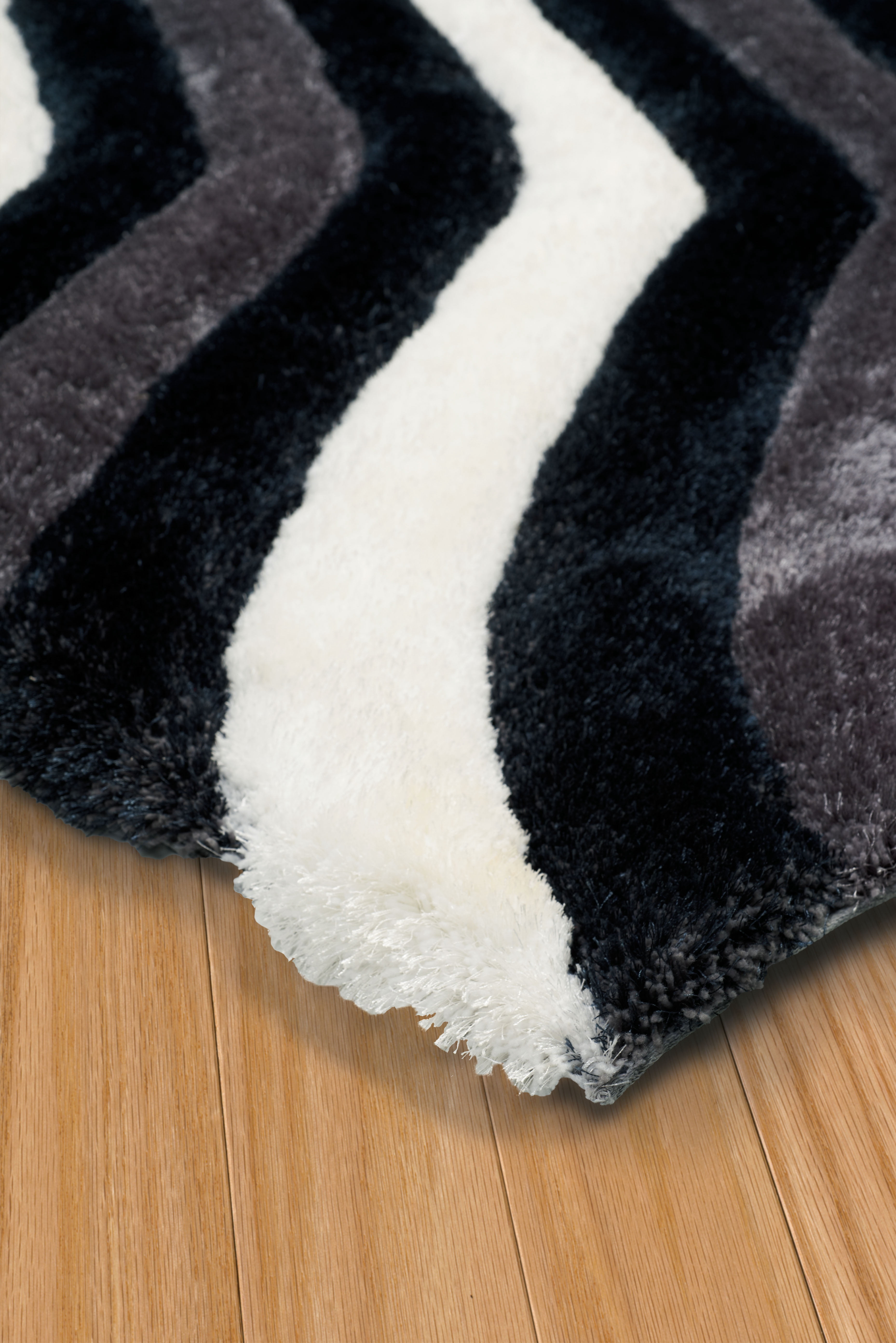United Weavers Veria Mekan Shag Abstract Area Rug, Black, 7'10" X 10'6"