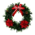 Cone Shape Red Roses WMTOKK Small Christmas Wreath 9.84 Inch, Plastic Pine Needle Wreath ...