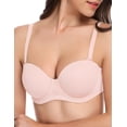 thumbnail image 6 of Wingslove Women's Strapless Push Up Bra Plus Size Full Figure Underwire Multiway Contour Bra,Pink 36C, 6 of 9