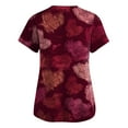 thumbnail image 3 of Lumtrix Valentines Scrubs for Women V Neck Cute Printed Tops Plus Size Medical Shirts Soft Casual Side Slit Nursing Uniform with Pockets Wine S, 3 of 3