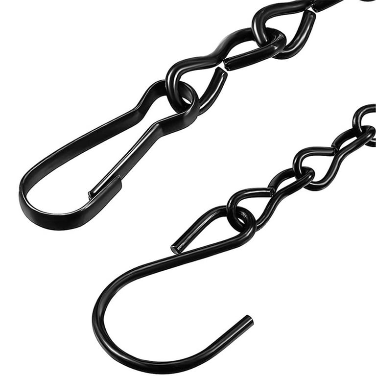 Hanging Chains 90cm Extension Chain Link with S-Shaped Hooks Black