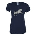 thumbnail image 2 of Black and White Mosaic Retro Mandala Wild Horse Animal Lover Womens Graphic T-Shirt, Navy, 3XL, 2 of 4