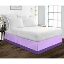 D.N.G. BEDDINGS 1 Piece Split Corner Two Tone Tailored Bed Skirt, Olympic Queen Size 12 Inch Deep Pocket, 800 Thread Count, 100% Egyptian Cotton, Solid Lilac/Purple Color.