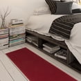 thumbnail image 6 of Ottomanson Solid Aisle Runner Rug 2'7" x 12' - Non Slip Low Pile Carpet, Red, 6 of 14