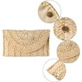 thumbnail image 4 of Straw Woven Clutch Bag for Women，Envelope Bag Wallet Large Capacity Clip Bag Hand-Woven Bag，suitable for Wedding，Beach，Travel，Beige, 4 of 7