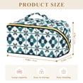 thumbnail image 4 of FORMRS Makeup Bag Travel Cosmetic Organizer for Women Fold Flat Zipper Pouch with Handle, Blue Mosaic Pattern, 4 of 8