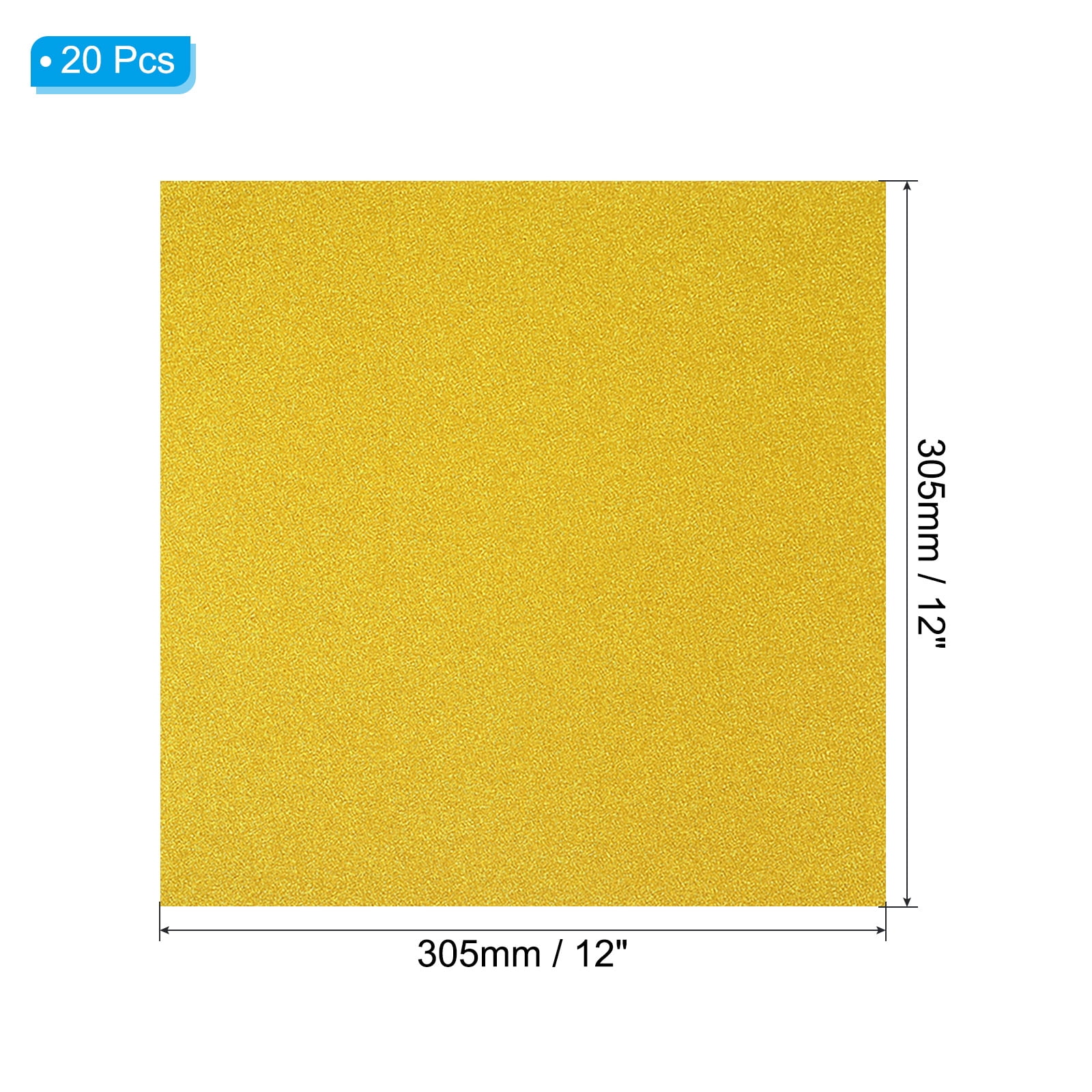 Uxcell 12x12" Glitters Cardstock, 20Sheets No-Shed Shimmer Glitters Paper, Gold