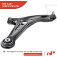 thumbnail image 5 of A-Premium 4Pcs Front Lower Control Arm and Ball Joint Assembly Sway Bar Link Stabilizer link Compatible with Mazda 2 2011-2014 1.5L, 5 of 9