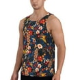 thumbnail image 2 of Gukieu Vintage Floral Print Men's Quick Dry Fitness Vest, Round Neck Sleeveless Fitness Bodybuilding Top-XX-Large, 2 of 7