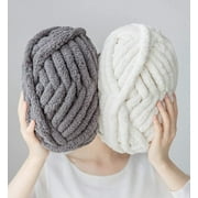 1Pcs Chunky Knit Chenille Yarn for Hand Knitting Blankets, Super Soft Big Jumbo Blanket Yarn
