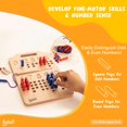 thumbnail image 3 of Hulats Tablero de clavijas de conteo Montessori - Tablero de rastreo de números y letras - Alfabeto Montessori de madera y juguetes para contar para niños pequeños de 3 años o más - Aprendizaje del al, 3 of 5