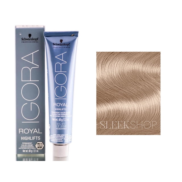 12-1 Special Blonde Cendre , Schwarzkopf Professional Igora Royal Highlifts Hair - Pack of 2 w/ Sleek Teasing Comb Schwarzkopf by Sleekshop belleza