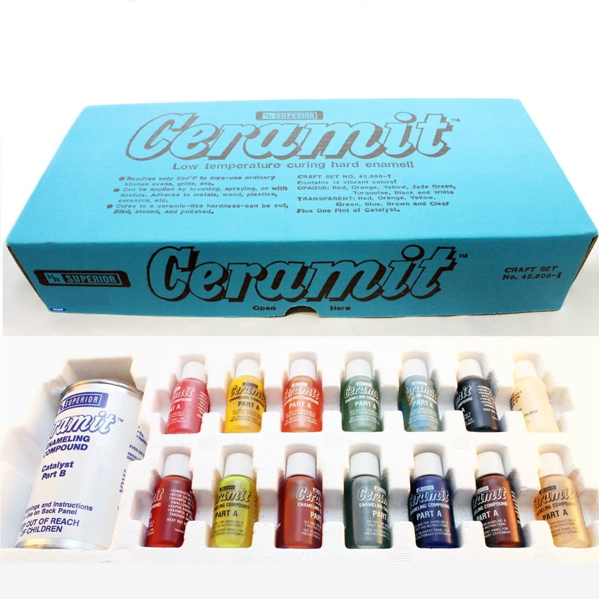 Ceramic Enamel Kit W/ 14 Colors Ceramit Enameling & Catalyst Jewelry
