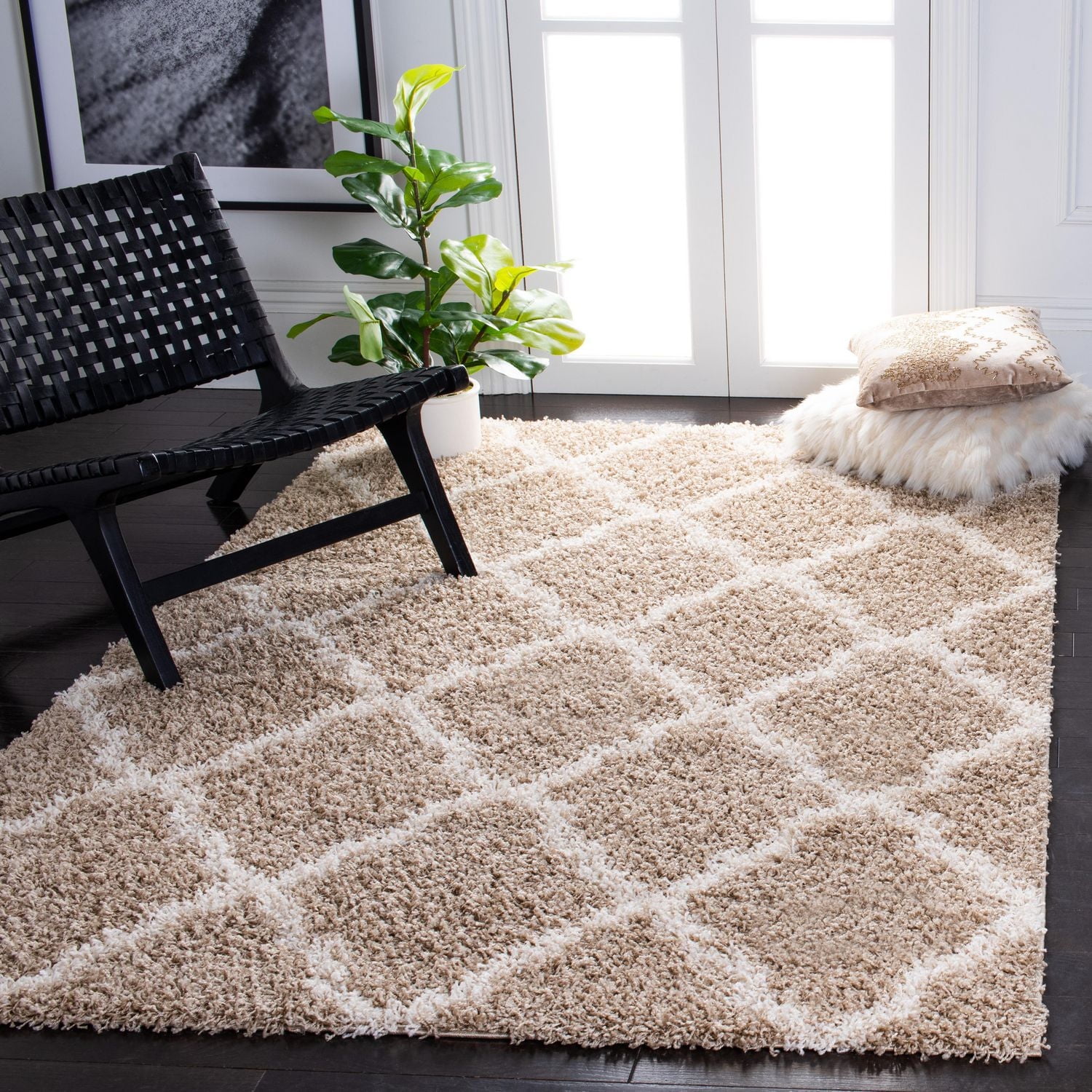 Safavieh Dallas Logan Tapis Géométrique Shag