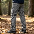 thumbnail image 6 of COSFO Cargo Work Pants for Men 6 Pockets Tactical Waterproof Hiking Pants Straight Leg Drawstring Relaxed Fit Solid Mens Pants Casual, 6 of 7
