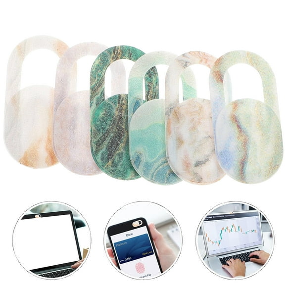 OUNONA Cam Cover for Laptop and Phone 6Pcs ABS Assorted Color Privacy Protection Slim Design