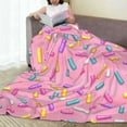 thumbnail image 5 of Pink Donut Blanket Gifts for Women Girls Decorative Sprinkle Dessert Print Bedroom Food Blankets Decorations Doughnut Poster Decor Soft Plush 80"x60" Travel Picnic All Season Donut Lover Funny, 5 of 6