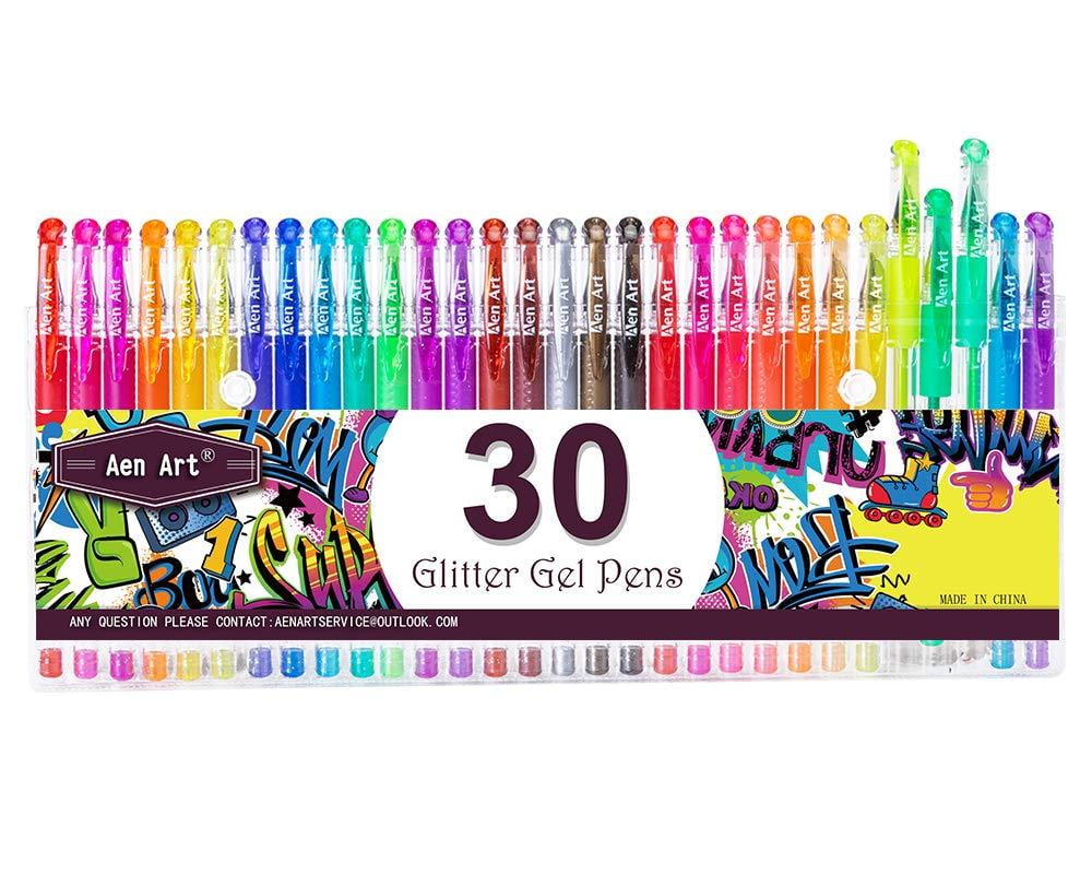 Gel Pens Glitter Set Coloring Pen Colors Drawing Adult Neon 30 Art Colored Adult 