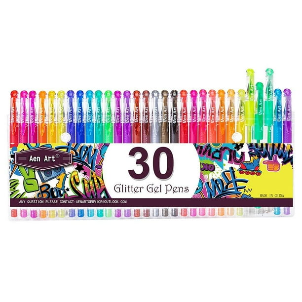 Glitter Gel Pens Color Gel Pen Set, Colored Gel Markers with 40 More Ink for Adult Coloring