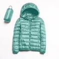 thumbnail image 4 of Lixiuxyad Down Jackets Packable Women Warm Lightweight Hooded Windproof Winter Coat With Recycled Insulation Winter Slim Short Hooded Warm White Down Coat Outerwear Green, 4 of 4